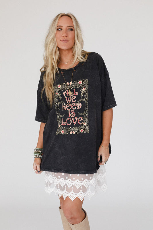 Share The Love Graphic Tee - Charcoal