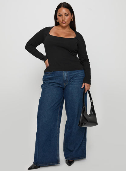 Baseline Long Sleeve Top Black Curve