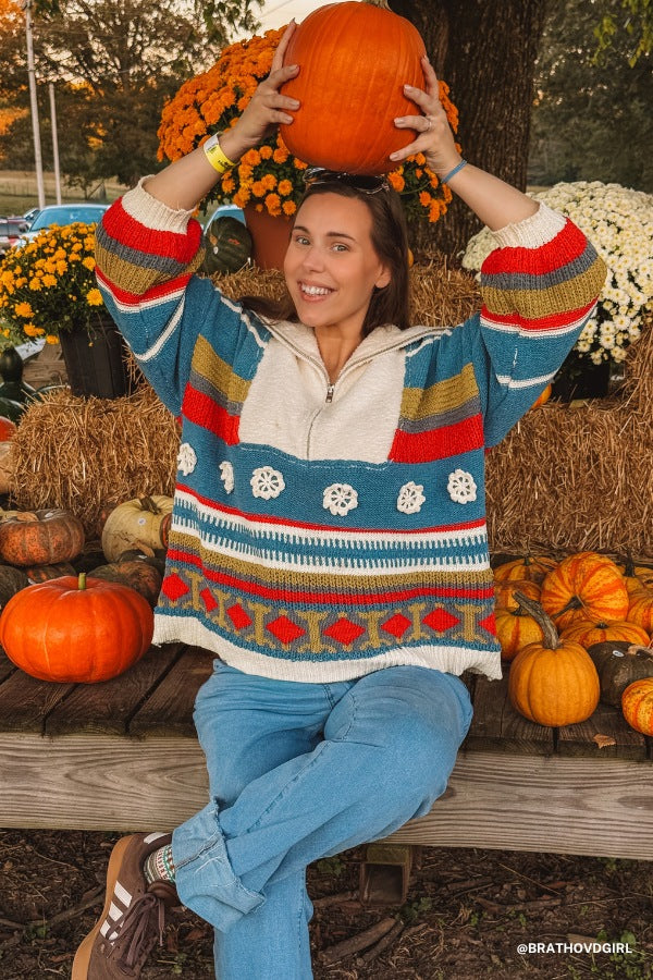 Opal Patterned Pullover - Blue Multi
