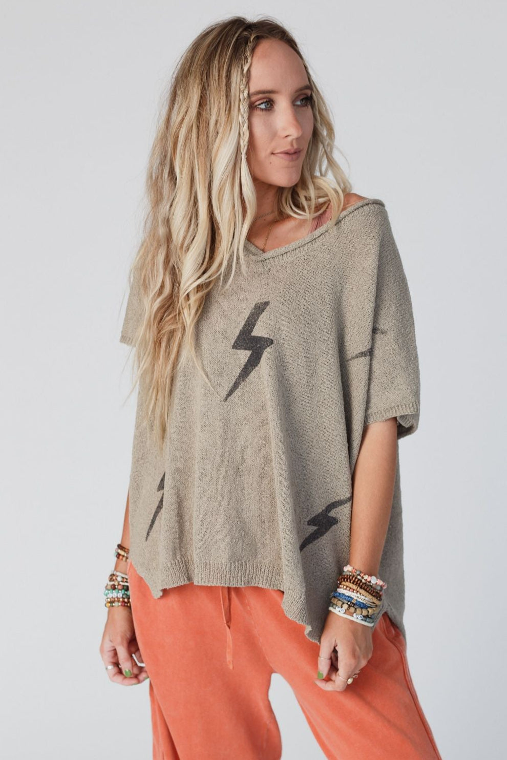 Struck By You Dolman Sleeve Sweater Top - Mocha