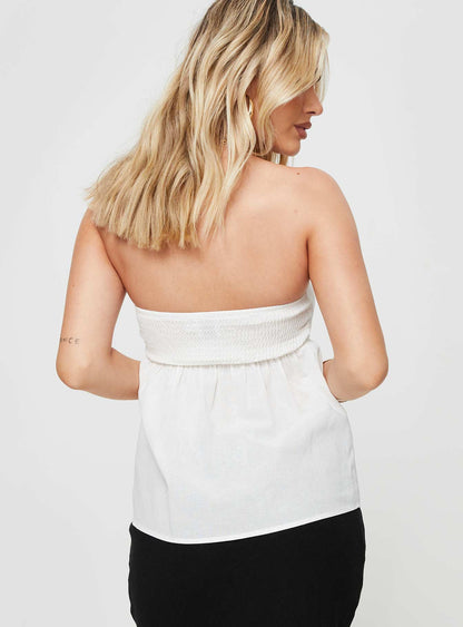 Rhonda Strapless Top White