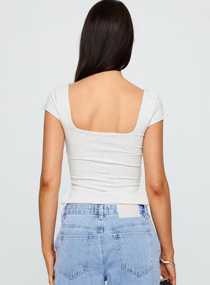 Rehna Short Sleeve Top Grey Marle