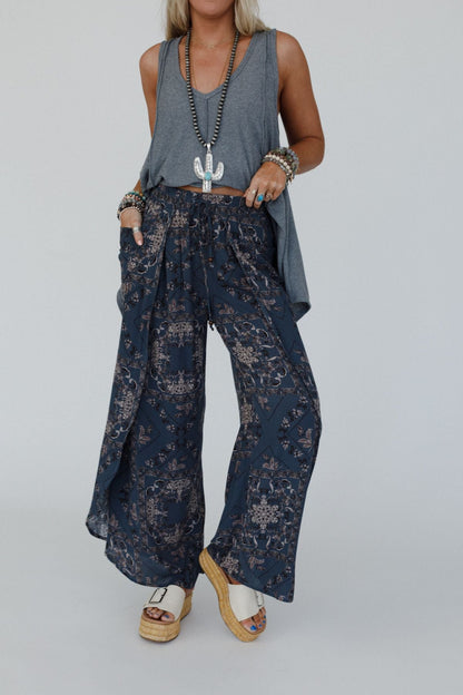 The Nest Stasia Printed Drawstring Tulip Pants - Titan