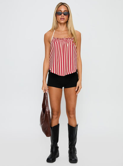 Full Of Flash Top Red Stripe