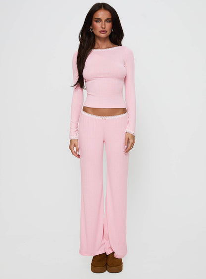 Whimsie Long Sleeve Sleep Top Pink