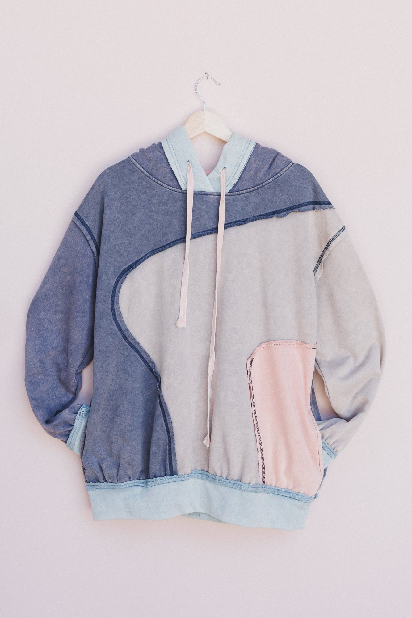Peace Out Hoodie - Washed Blue Purple