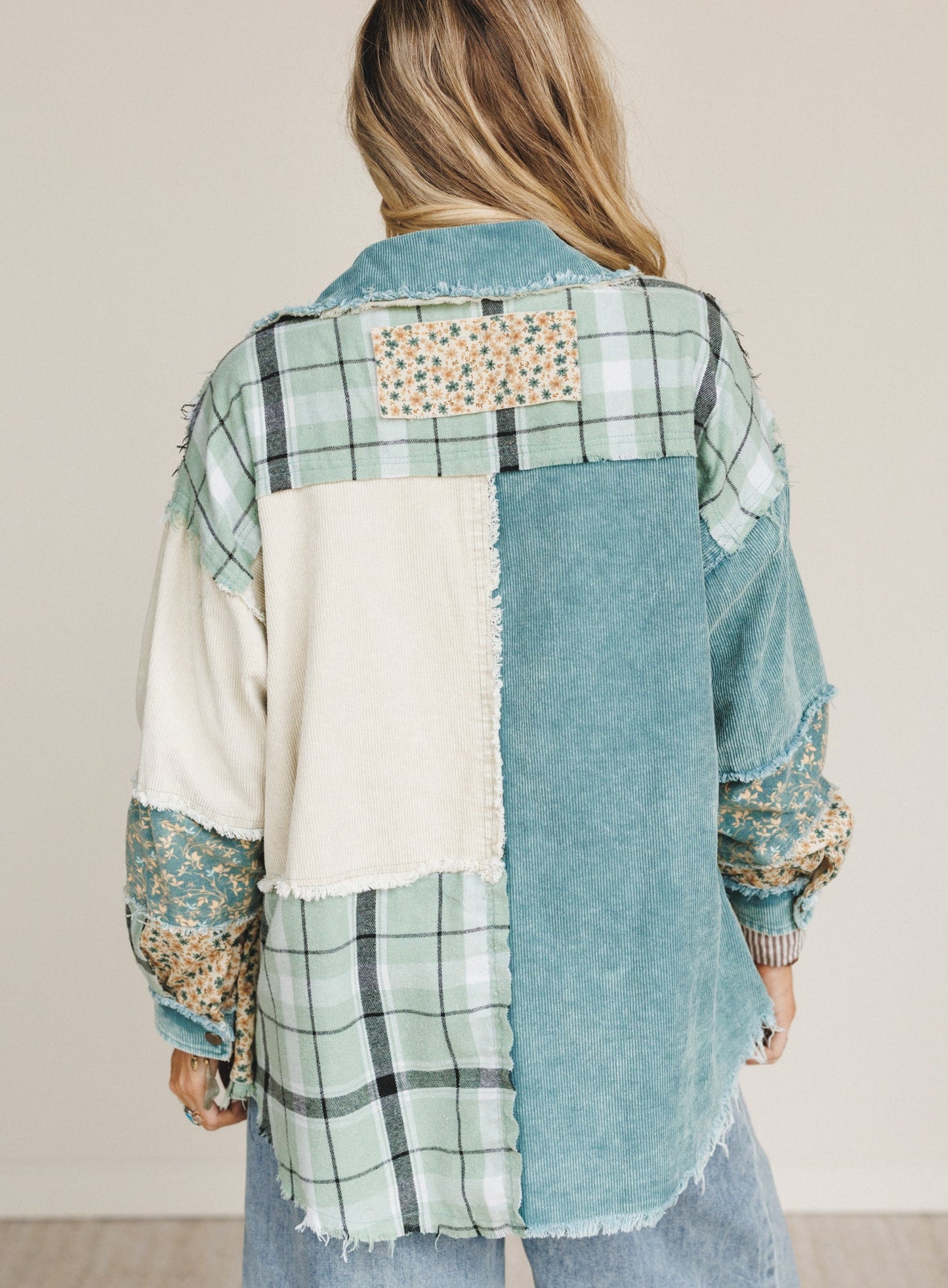 Flower Mountains Button Down Top - Sage