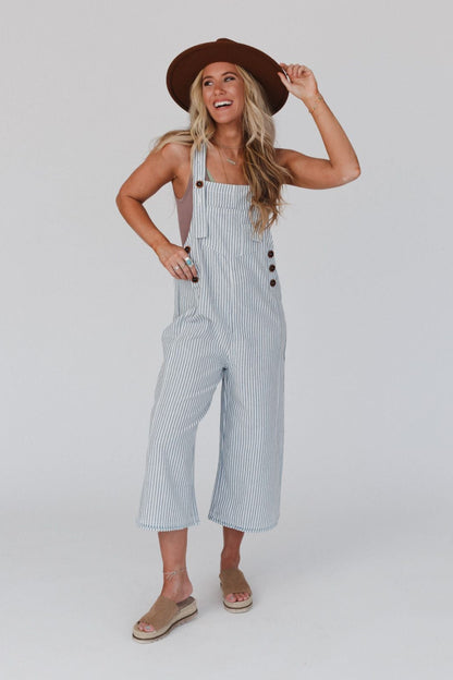High Hopes Denim Overalls - Denim Stripe
