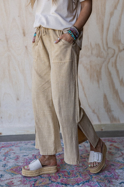 Dream Awake Wide Leg Pants - Yellow