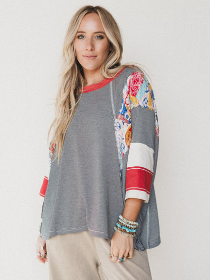 Britt Patchwork Top - Black