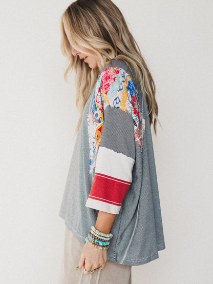 Britt Patchwork Top - Black
