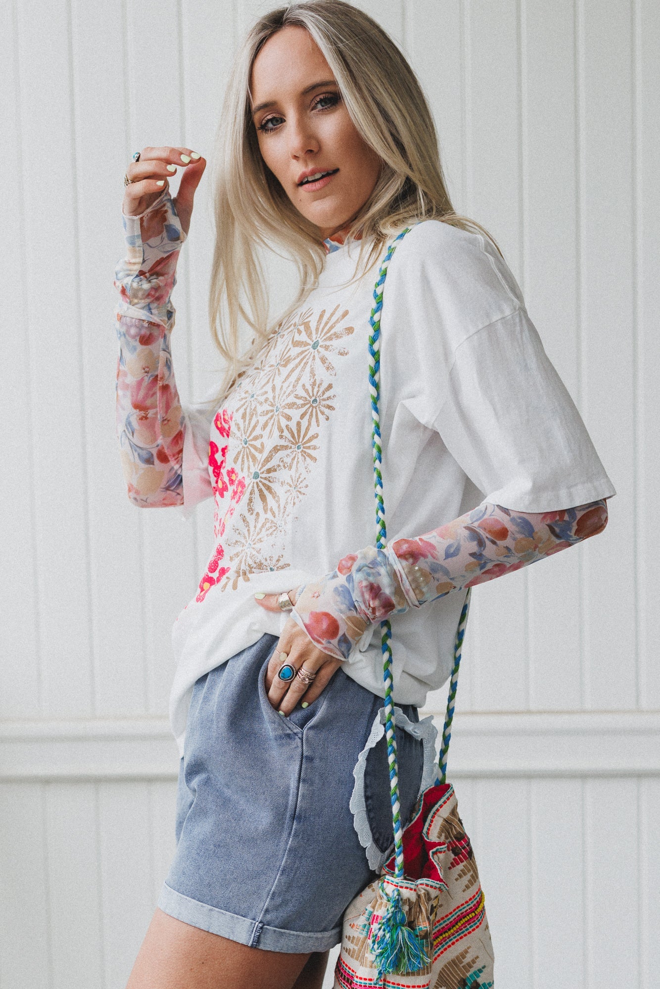 Petal Dreams Graphic Tee - Ivory