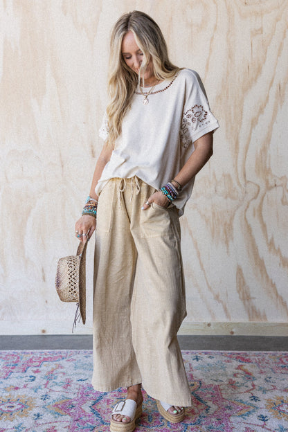 Dream Awake Wide Leg Pants - Yellow