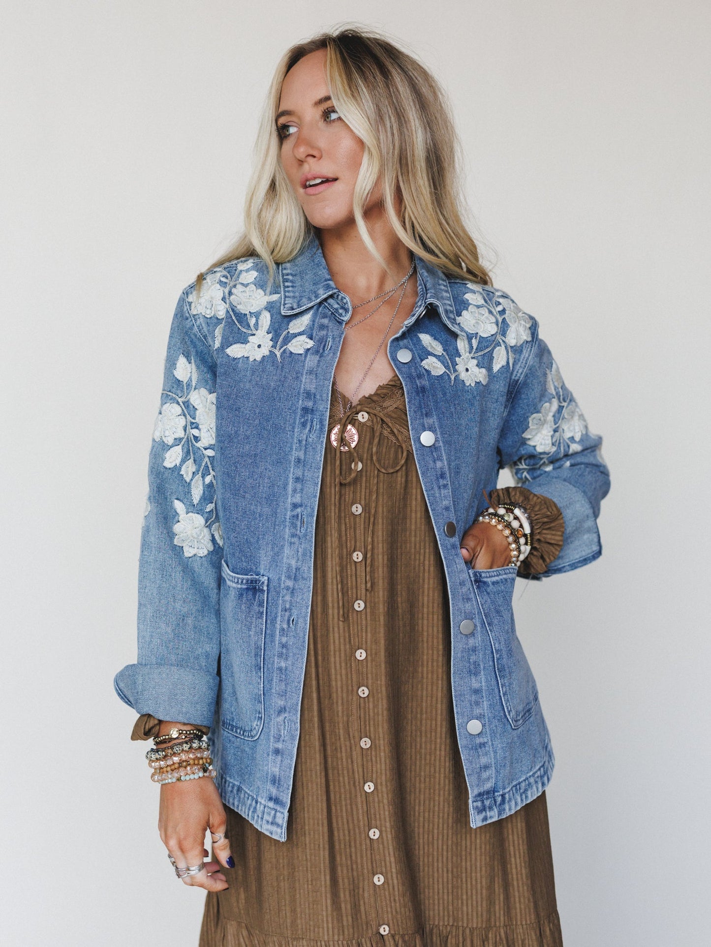 Bronco Blossom Jacket - Denim