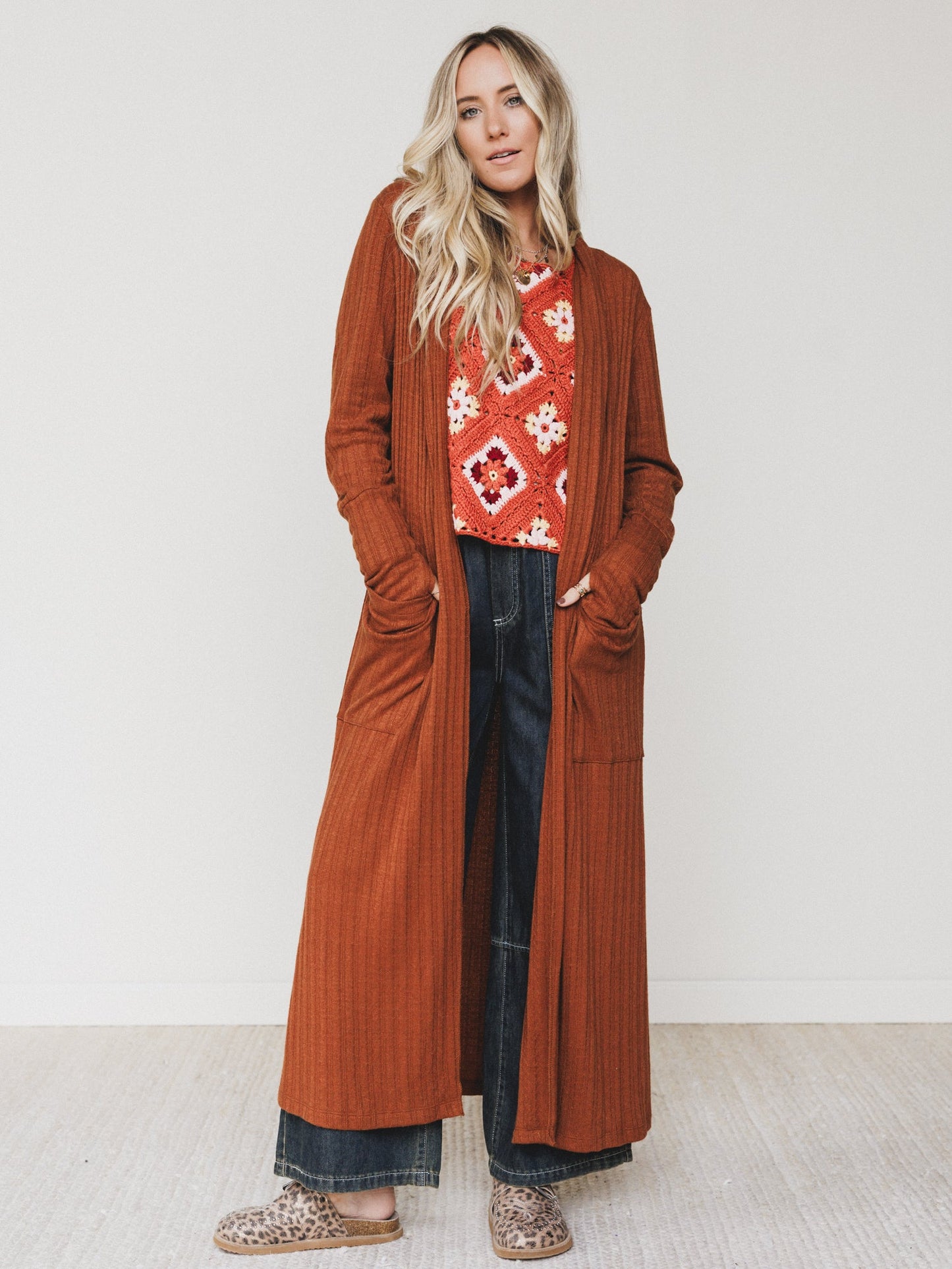 The Nest Finishing Touch Duster Cardigan - Caramel