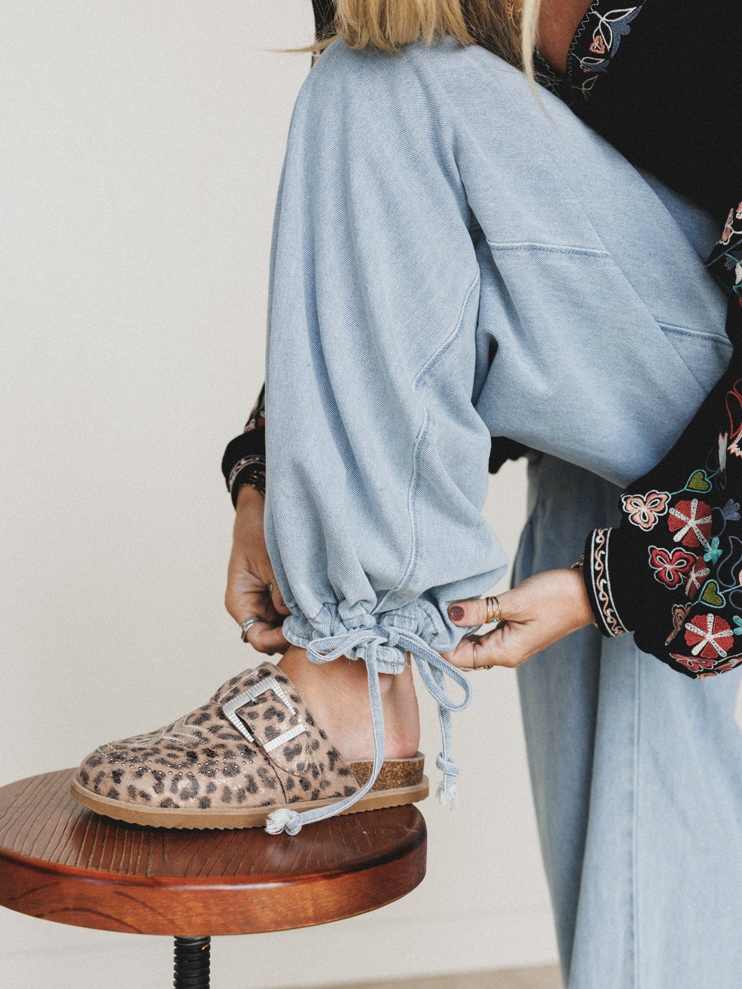 Lets Jet Set Wide Leg Pants - Light Denim