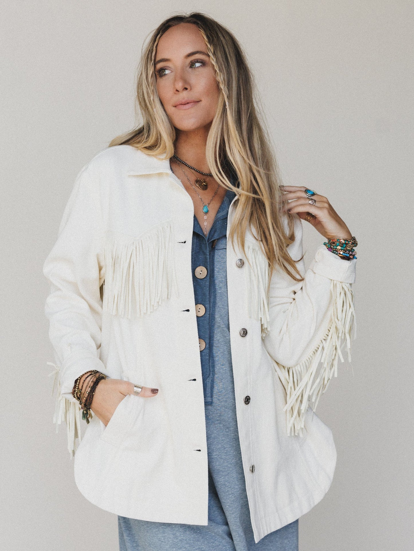 Jackson Hole Button Down Jacket - White