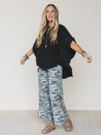 Tomcat Studded High Low Top - Black