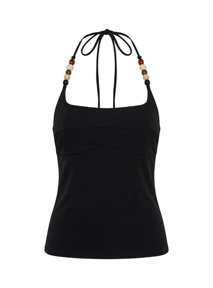 Cherise Bead Detail Top Black