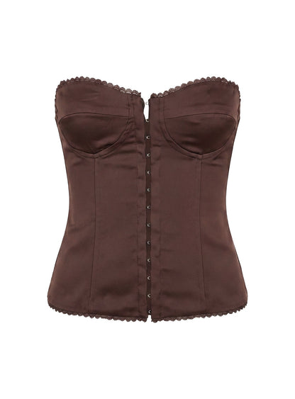 Jazzy Strapless Corset Top Chocolate