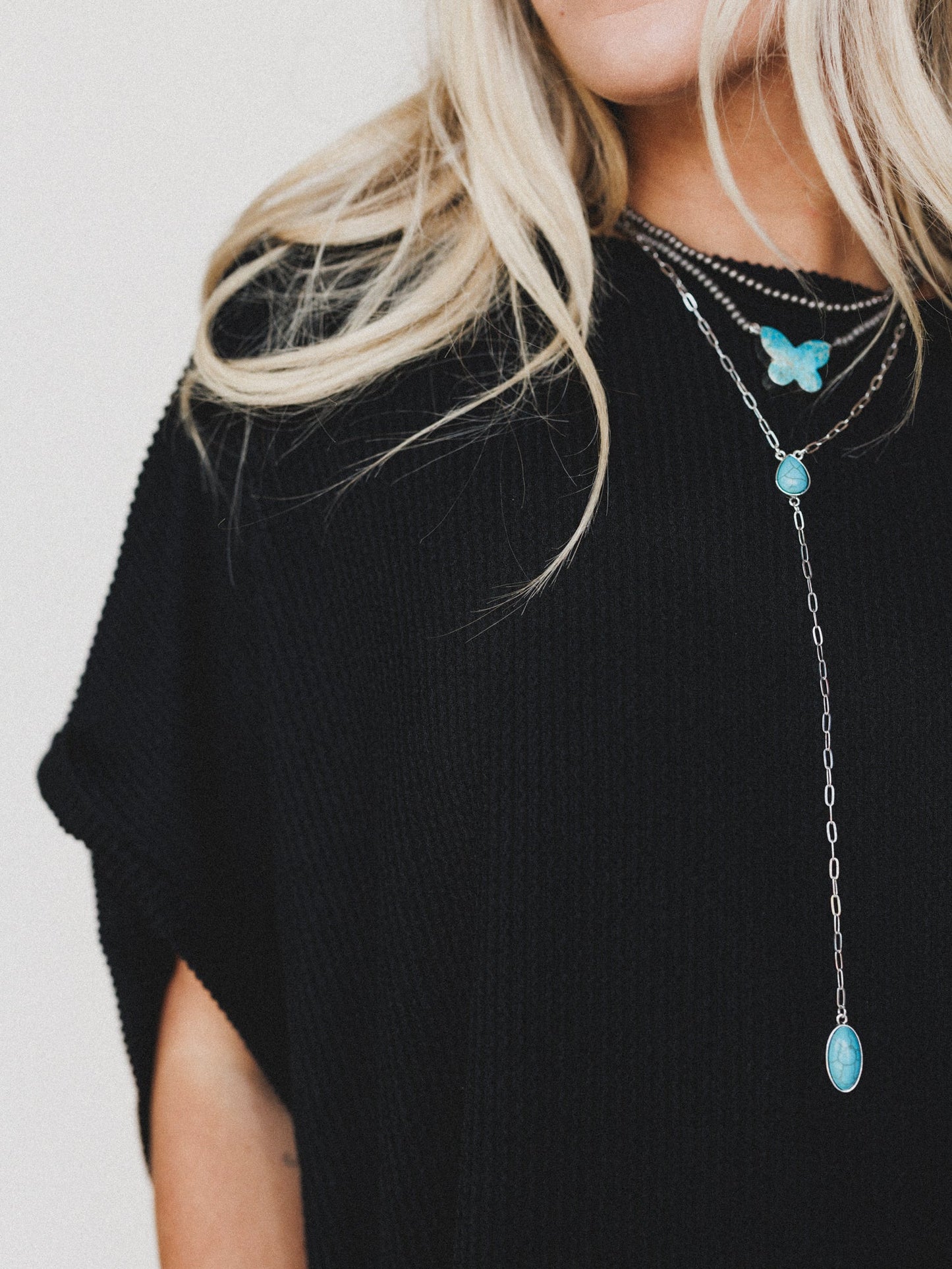 The Nest Moon Glow Texture Knit Top - Black