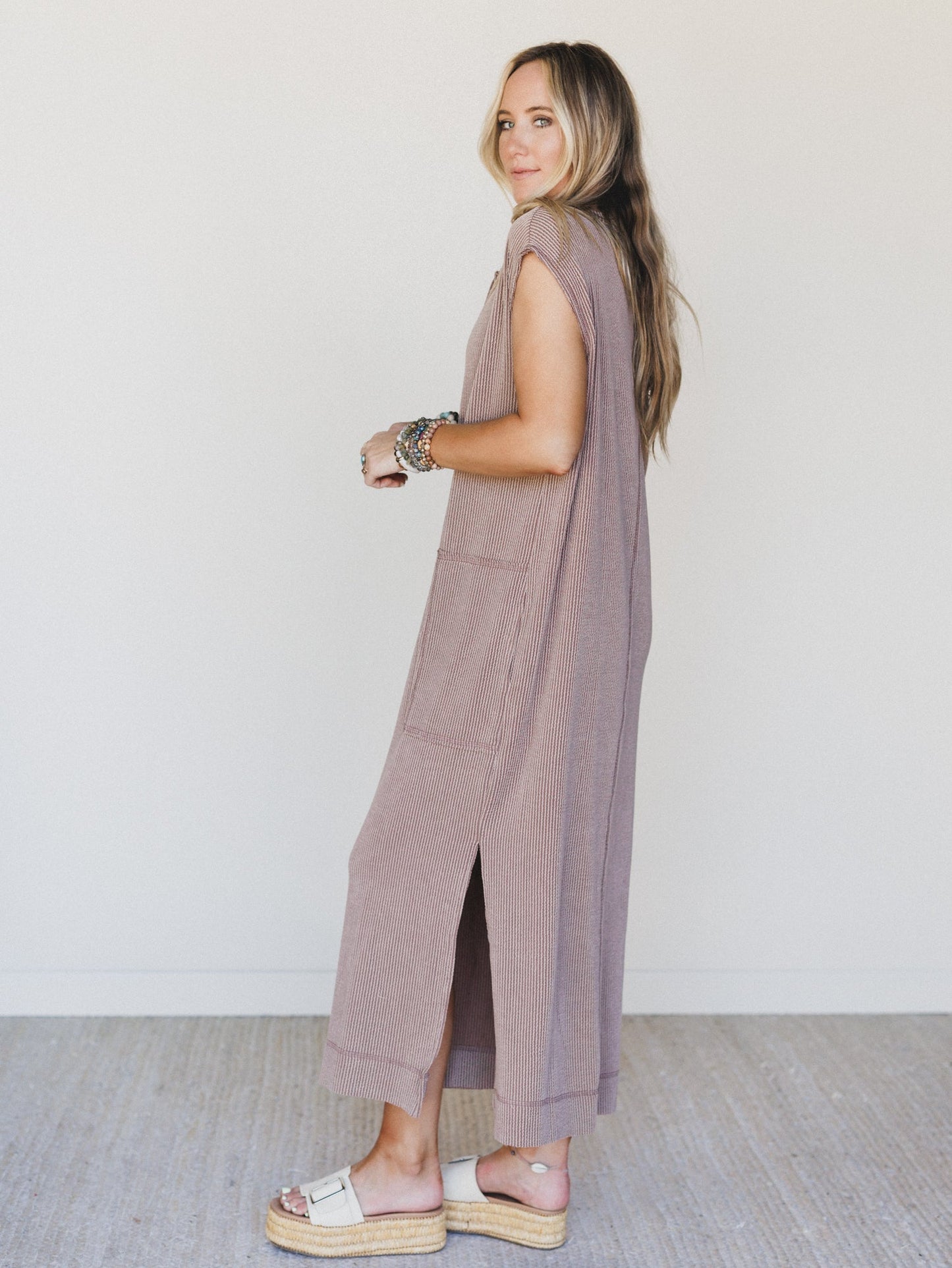The Nest Madeline Textured Maxi Dress - Acorn
