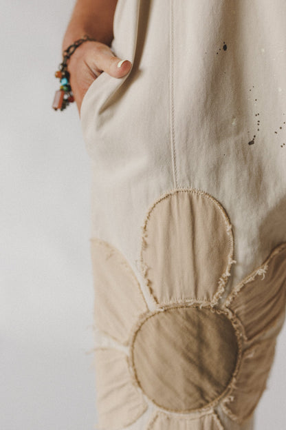 Wild Wish Patchwork Jumpsuit - Natural