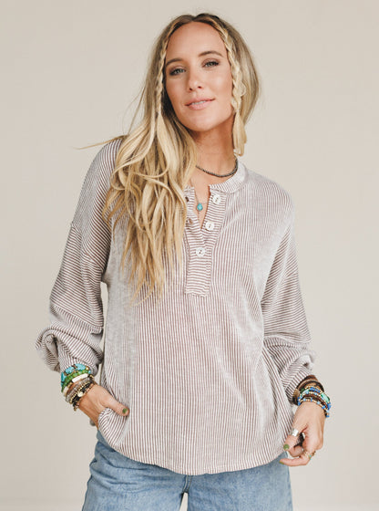 The Nest Only This Long Sleeve Top - Taupe