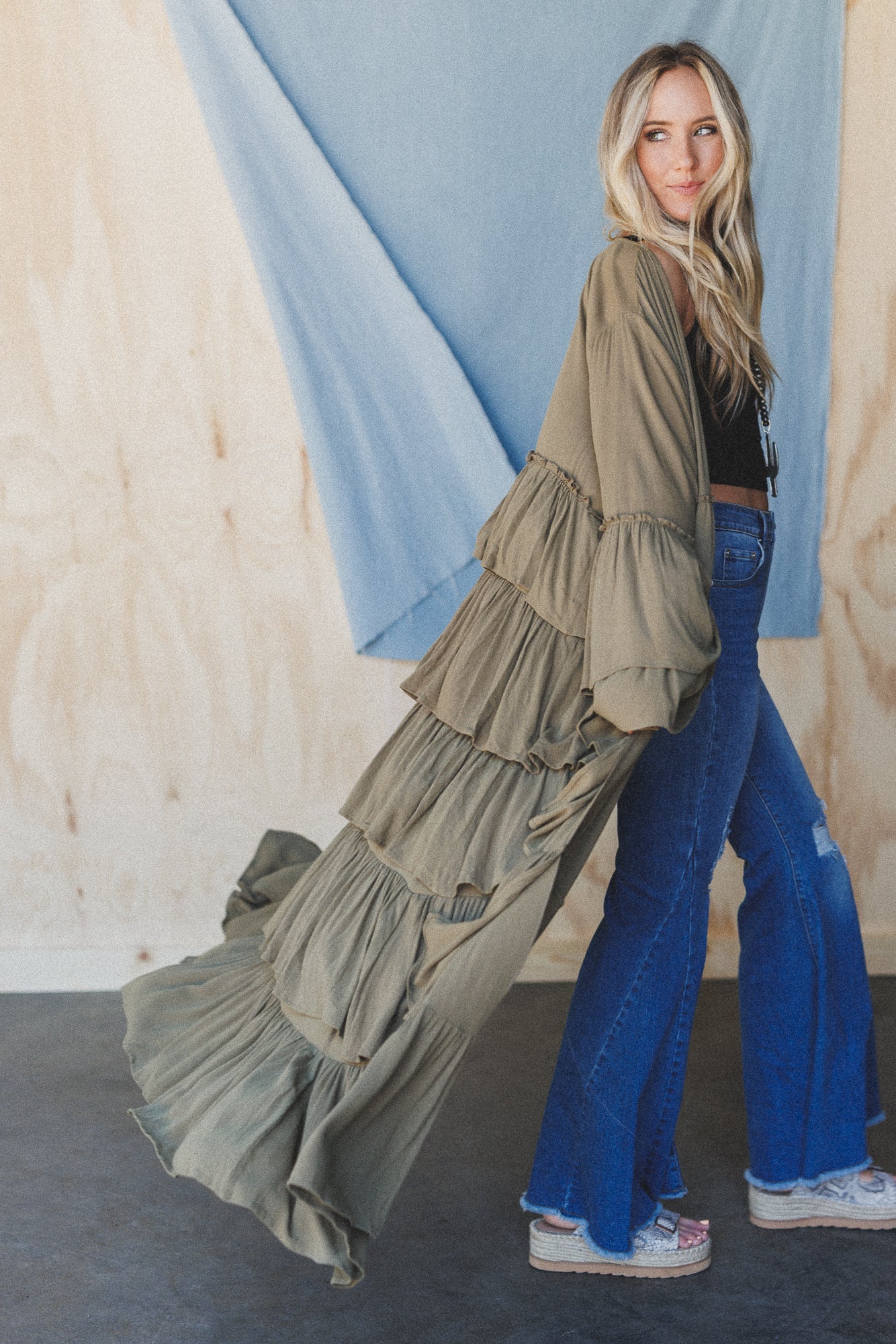 The Nest Layers Of Love Duster Kimono - Olive