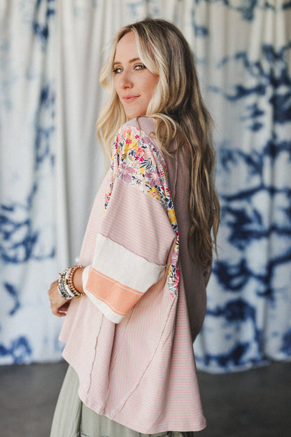 Britt Patchwork Top - Apricot