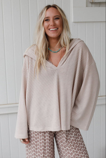 The Nest Serene Textured Top - Oatmeal