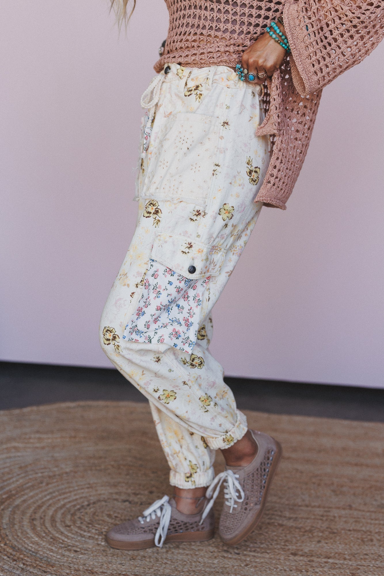 Garden Glow Cargo Pants - Natural