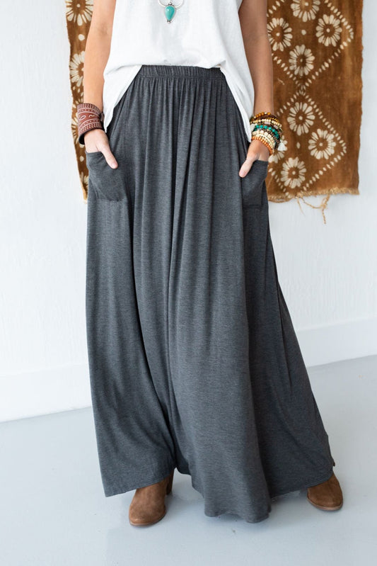 The Perfect Pocketed Maxi Skirt - Charcoal