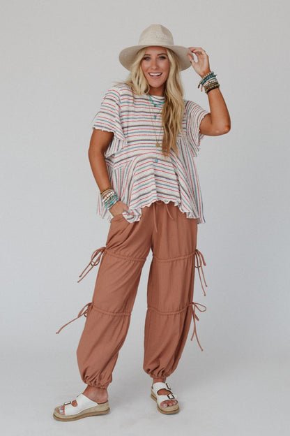 The Nest Everlasting Love Drawstring Pants - Tan Brown