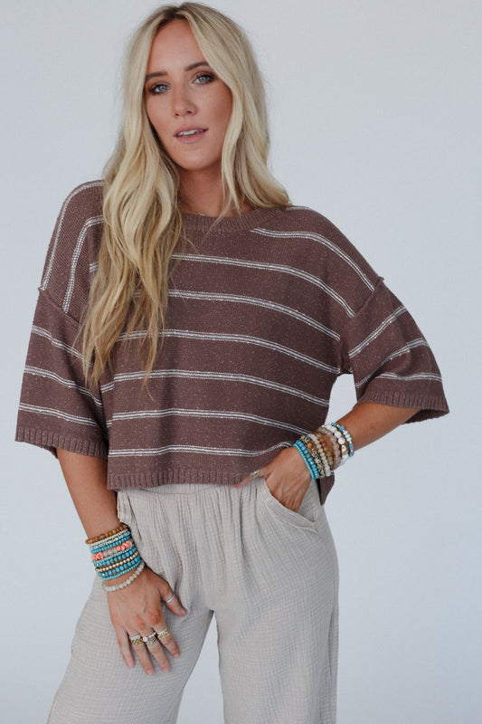 Coastal Stripe Top - Mocha