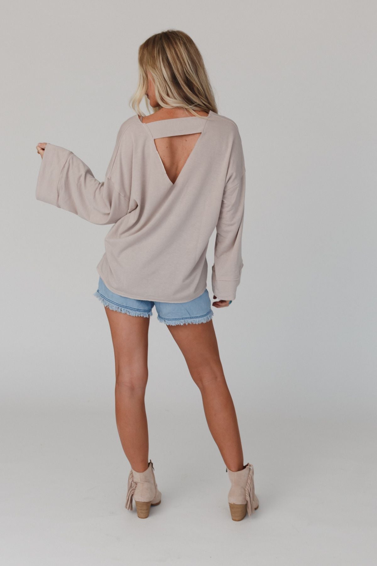 The Nest Love It V Neckline Sweater Top - Tan