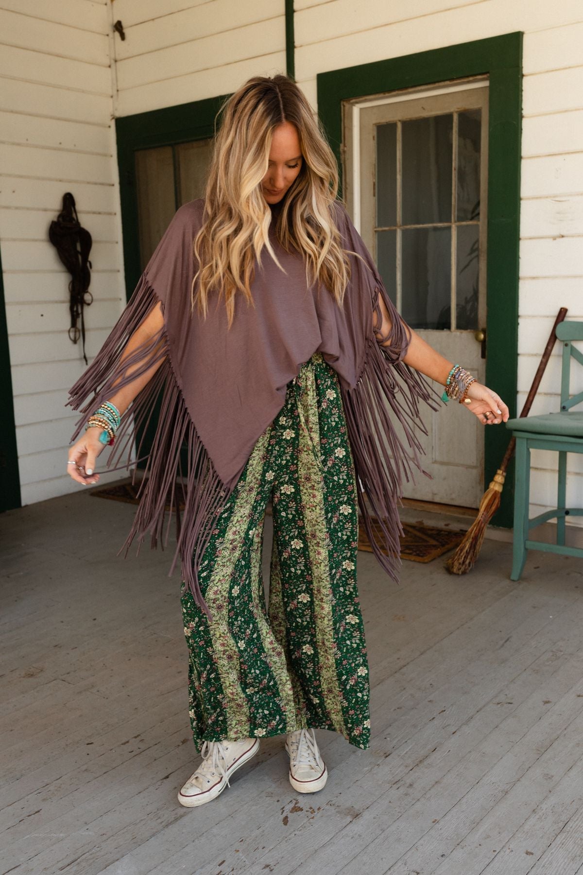 The Nest Showstopper Fringe Top - Mocha