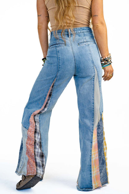 Magnolia Patchwork Jeans - Washed Denim